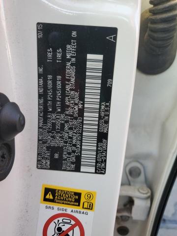 5TDJKRFH7FS222783 - 2015 TOYOTA HIGHLANDER XLE WHITE photo 14