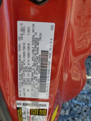 5TFUU4EN5FX139641 - 2015 TOYOTA TACOMA ACCESS CAB წითელი ფოტო 12