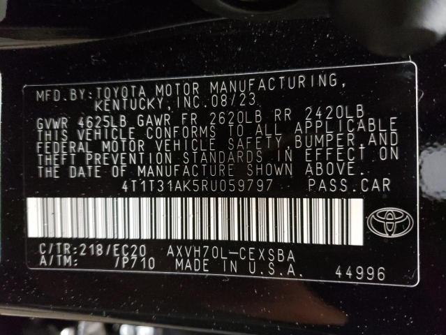 4T1T31AK5RU059797 - 2024 TOYOTA CAMRY SE NIGHT SHADE BLACK photo 12