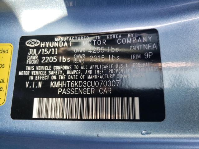 KMHHT6KD3CU070307 - 2012 HYUNDAI GENESIS CO 2.0T BLUE photo 12