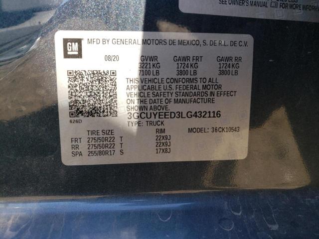 3GCUYEED3LG432116 - 2020 CHEVROLET SILVERADO K1500 RST GRAY photo 13