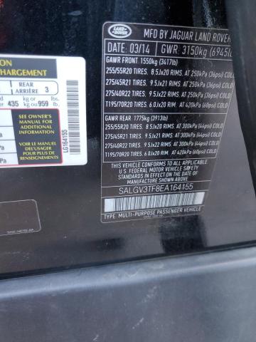 SALGV3TF8EA164155 - 2014 LAND ROVER RANGE ROVE AUTOBIOGRAPHY BLACK photo 12