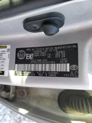 2T1KE4EEXAC031382 - 2010 TOYOTA COROLLA MA S SILVER photo 13