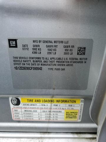 1G1ZC5E06CF390942 - 2012 CHEVROLET MALIBU 1LT Сұр фото 12