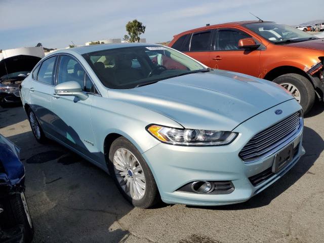 3FA6P0LU9ER203941 - 2014 FORD FUSION SE HYBRID BLUE photo 4