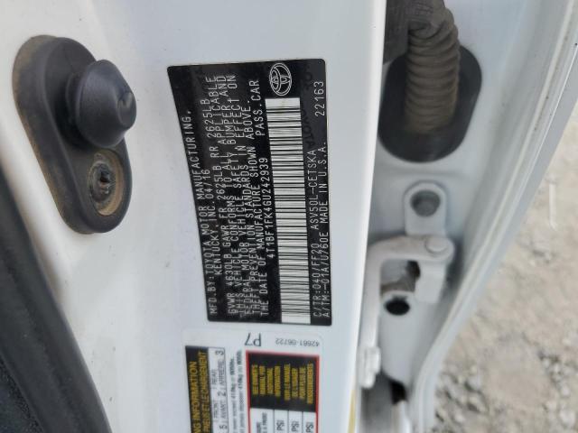 4T1BF1FK4GU242939 - 2016 TOYOTA CAMRY SE LE Beyaz fotoğraf 12