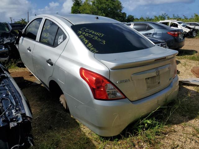 3N1CN7AP7FL859703 - 2015 NISSAN VERSA S SILVER photo 2