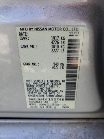 1N4AL3AP4JC155746 - 2018 NISSAN ALTIMA 2.5 SILVER photo 13