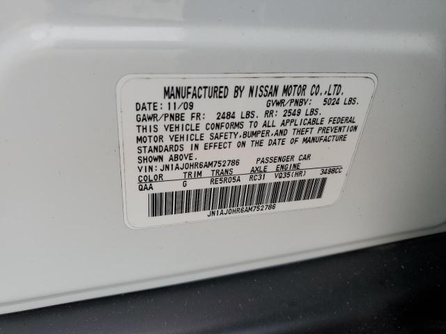 JN1AJ0HR6AM752786 - 2010 INFINITI EX35 BASE WHITE photo 14