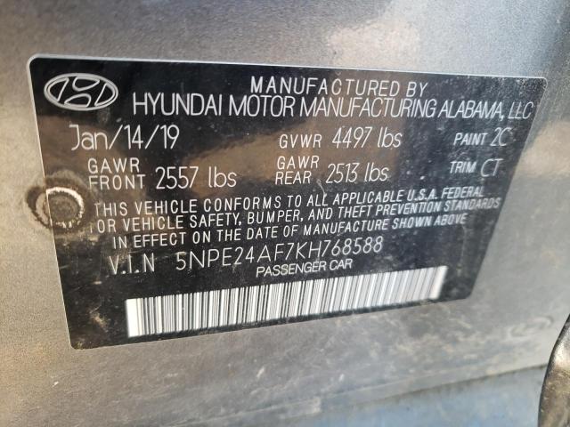 5NPE24AF7KH768588 - 2019 HYUNDAI SONATA SE GRAY photo 13