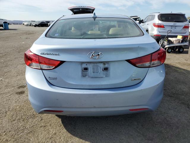 KMHDH4AE9CU394053 - 2012 HYUNDAI ELANTRA GLS BLUE photo 6