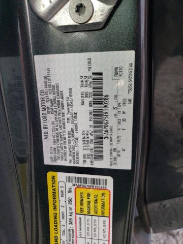 3FA6P0G75FR190286 - 2015 FORD FUSION S CHARCOAL photo 12