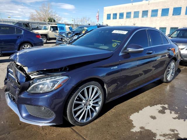 55SWF6GB7FU018426 - 2015 MERCEDES-BENZ C 400 4MATIC BLUE photo 1