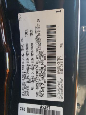 5TFUM5F10FX060928 - 2015 TOYOTA TUNDRA DOUBLE CAB SR/SR5 BLACK photo 12