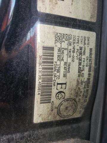 3N1BC13E39L455814 - 2009 NISSAN VERSA S BLACK photo 12