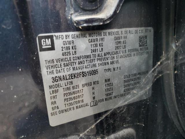 3GNAL2EK8FS519095 - 2015 CHEVROLET CAPTIVA LS 蓝色 照片 12