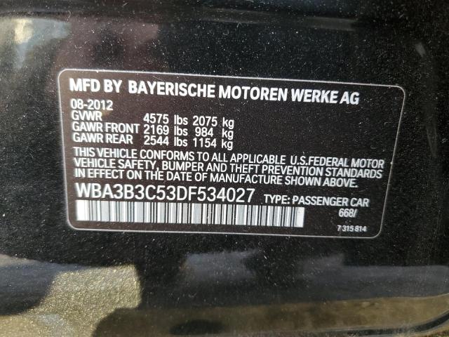 WBA3B3C53DF534027 - 2013 BMW 328 XI BLACK photo 12