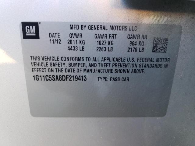 1G11C5SA8DF219413 - 2013 CHEVROLET MALIBU 1LT 银色 照片 12