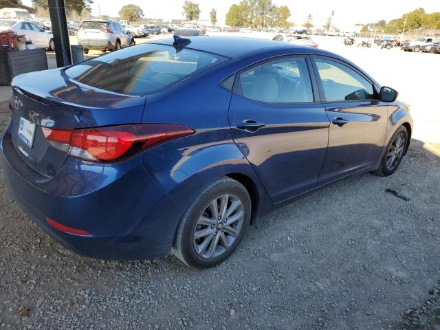 5NPDH4AE6GH673366 - 2016 HYUNDAI ELANTRA SE BLUE photo 3