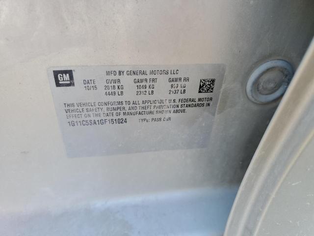 1G11C5SA1GF151024 - 2016 CHEVROLET MALIBU LIM LT 灰色 照片 12