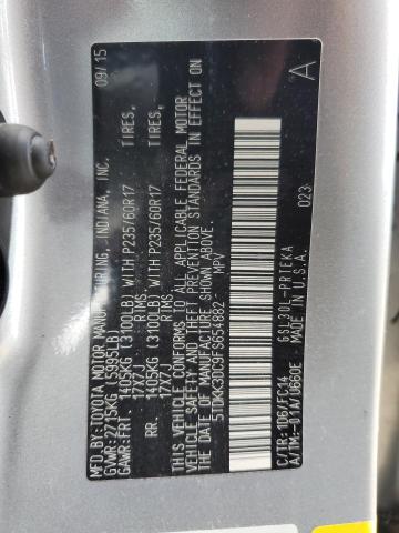 5TDKK3DC9FS654882 - 2015 TOYOTA SIENNA LE SILVER photo 14