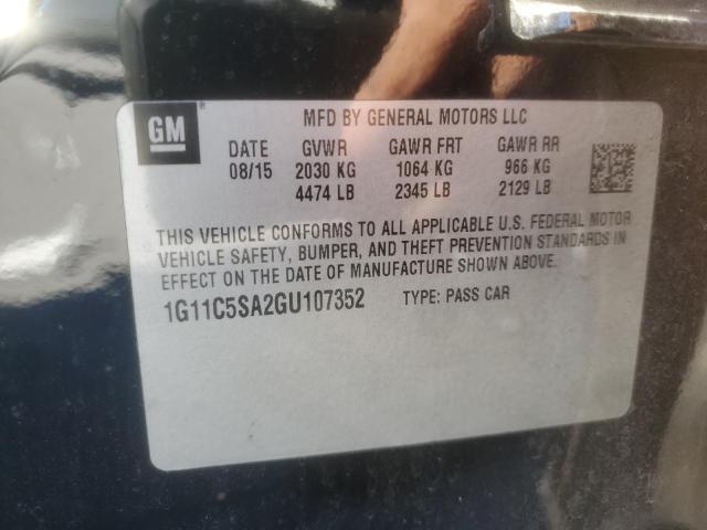 1G11C5SA2GU107352 - 2016 CHEVROLET MALIBU LIM LT 白色 照片 12
