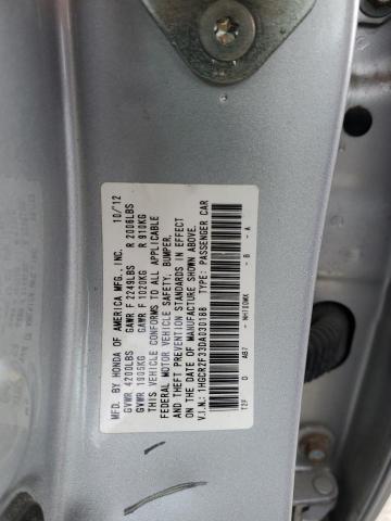 1HGCR2F33DA030188 - 2013 HONDA ACCORD LX SILVER photo 12