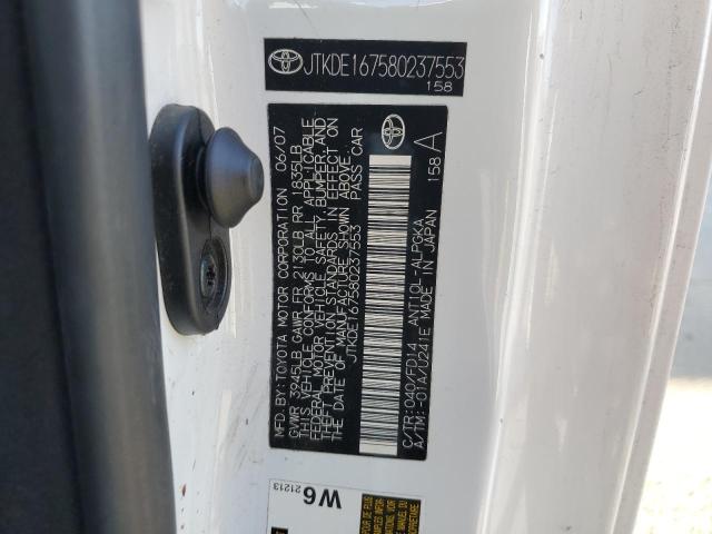 JTKDE167580237553 - 2008 TOYOTA SCION TC თეთრი ფოტო 12