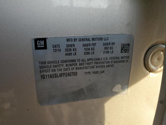 1G11A5SL4FF240768 - 2015 CHEVROLET MALIBU LS GOLD photo 12