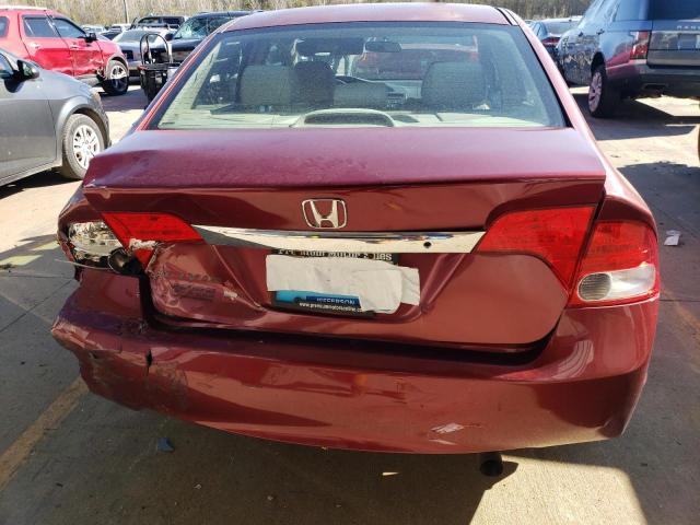 2HGFA1F53AH504606 - 2010 HONDA CIVIC LX BURGUNDY photo 6