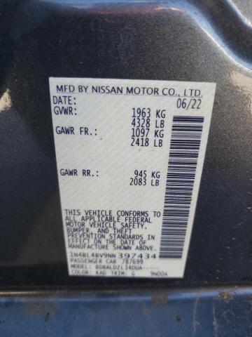 1N4BL4BV9NN397434 - 2022 NISSAN ALTIMA S GRAY photo 12