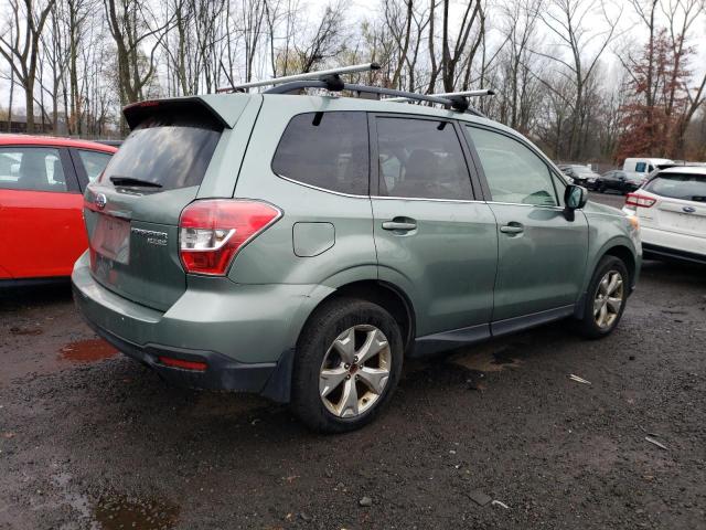 JF2SJAJCXEH412327 - 2014 SUBARU FORESTER 2.5I LIMITED GREEN photo 3