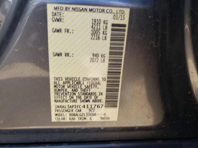 1N4AL3AP1FC411767 - 2015 NISSAN ALTIMA 2.5 GRAY photo 12