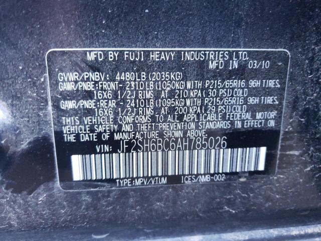 JF2SH6BC6AH785026 - 2010 SUBARU FORESTER XS Mavi foto 13