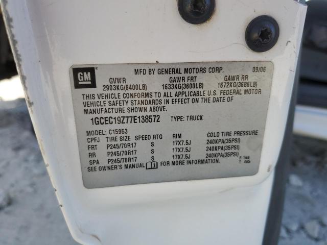 1GCEC19Z77E138572 - 2007 CHEVROLET SILVERADO C1500 CLASSIC Ağ foto 12