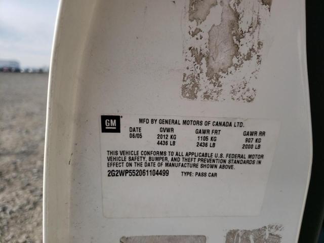 2G2WP552061104499 - 2006 PONTIAC GRAND PRIX 白色 照片 12