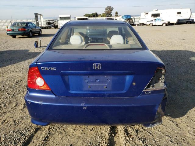 1HGEM21544L077413 - 2004 HONDA CIVIC LX BLUE photo 6