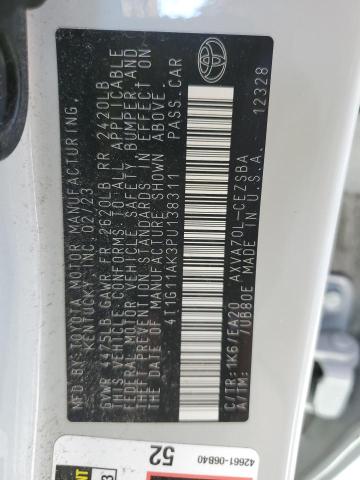 4T1G11AK3PU138311 - 2023 TOYOTA CAMRY SE NIGHT SHADE GRAY photo 13