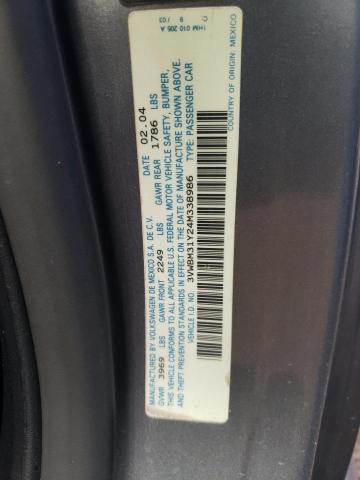 3VWBM31Y24M338986 - 2004 VOLKSWAGEN NEW BEETLE GL 灰色 照片 12