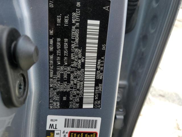 5TDHZRAH8LS020709 - 2020 TOYOTA HIGHLANDER XLE 灰色 照片 13