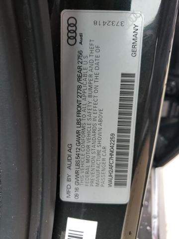 WAUH2AFC7HN042259 - 2017 AUDI A6 PRESTIGE BLACK photo 12