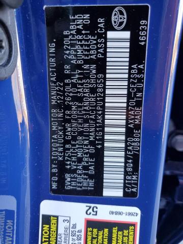 4T1G11AK4PU128659 - 2023 TOYOTA CAMRY SE NIGHT SHADE BLUE photo 12