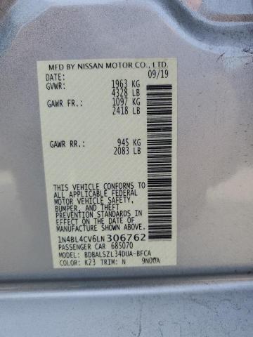 1N4BL4CV6LN306762 - 2020 NISSAN ALTIMA SR SILVER photo 13