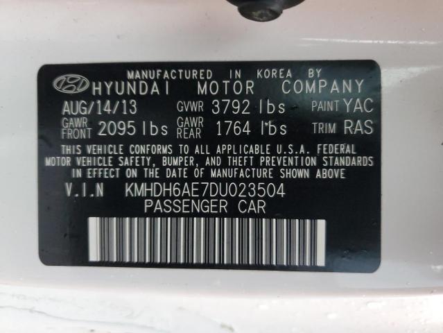 KMHDH6AE7DU023504 - 2013 HYUNDAI ELANTRA CO GS WHITE photo 12