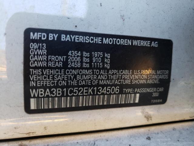 WBA3B1C52EK134506 - 2014 BMW 320 I WHITE photo 12