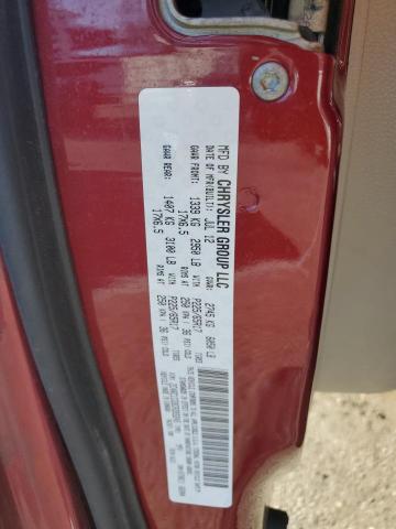 2C4RC1CG9CR393245 - 2012 CHRYSLER TOWN & COU TOURING L BURGUNDY photo 13