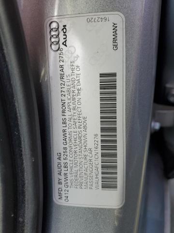 WAUHGAFC1CN162276 - 2012 AUDI A6 PRESTIGE GRAY photo 12