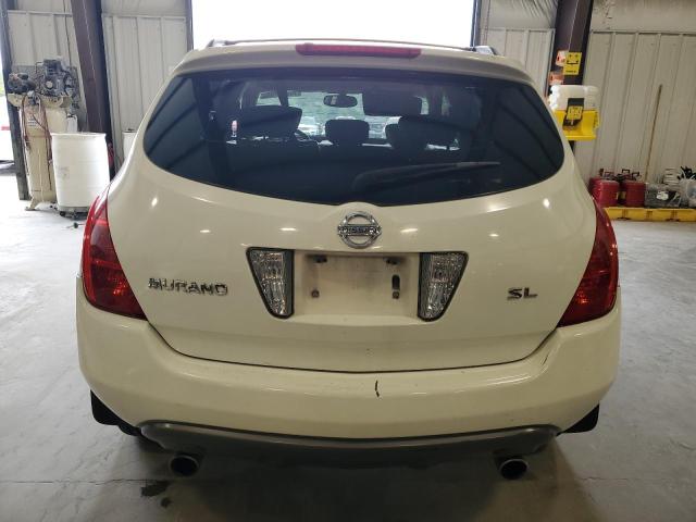 JN8AZ08T95W302484 - 2005 NISSAN MURANO SL WHITE photo 6