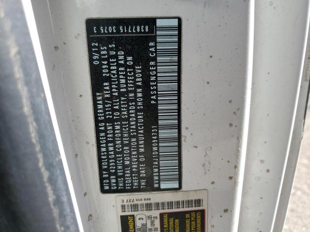 WVWBM7AJ1DW094731 - 2013 VOLKSWAGEN GOLF WHITE photo 12