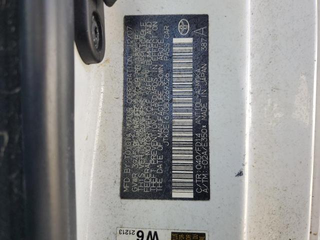 JTKDE167080269326 - 2008 TOYOTA SCION TC Ақ фото 13